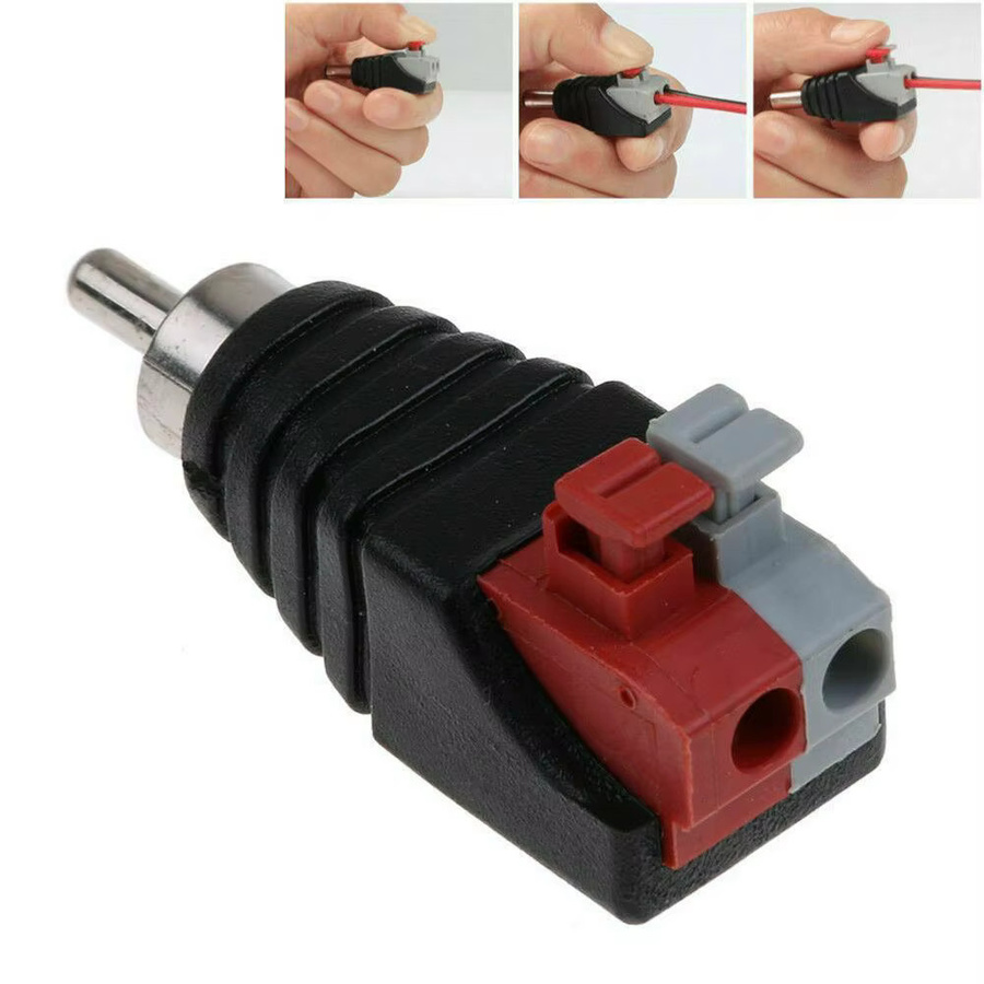 2er-Set RCA Audio-Adapter Kabel mit männlichen Steckern für Mono-Kanäle in Schwarz - Bild 4