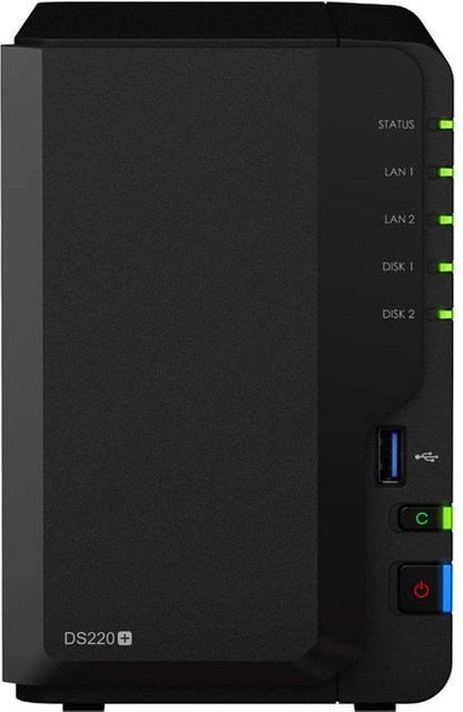 Synology DiskStation DS220+ NAS Gehäuse in Schwarz mit Ethernet/LAN - Bild 1