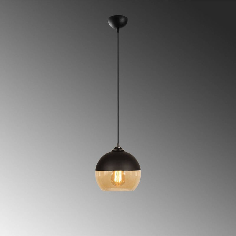 Opviq Pendelleuchte Camini in Schwarz und Honig aus Metall mit E27 Fassung, Höhe: 116 cm, Breite: 20 cm, Tiefe: 20 cm - Bild 2