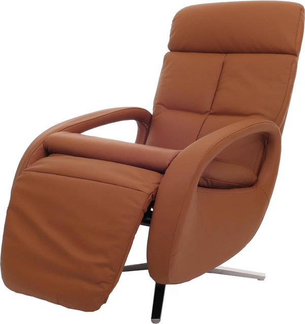 Relaxsessel MCW-L11 aus Vollleder in Braun mit Liegefunktion und Drehsitz - Bild 1