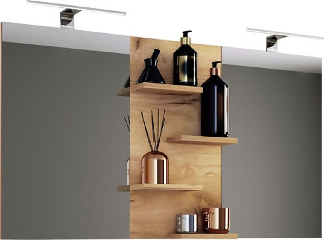 VCM Spiegel Budasi in Braun mit Ablage, rechteckig und wandmontiert, B/H/T: 112 x 59 x 11,5 cm - Bild 1