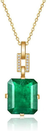 YIRAN Jewelry Halskette 585 Gold, Smaragd, 45 cm, Damen