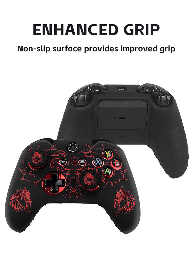Data Frog Silikonhülle für Xbox One Controller mit Daumengriff in Schwarz oder Rot - Bild 2