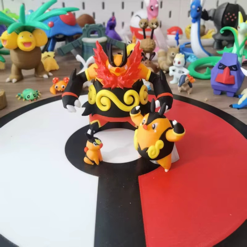 Bandai Pokémon Anime Tepig Grotichon Emboar Figur, Maßstab 1:20, Modell Spielzeug - Bild 1