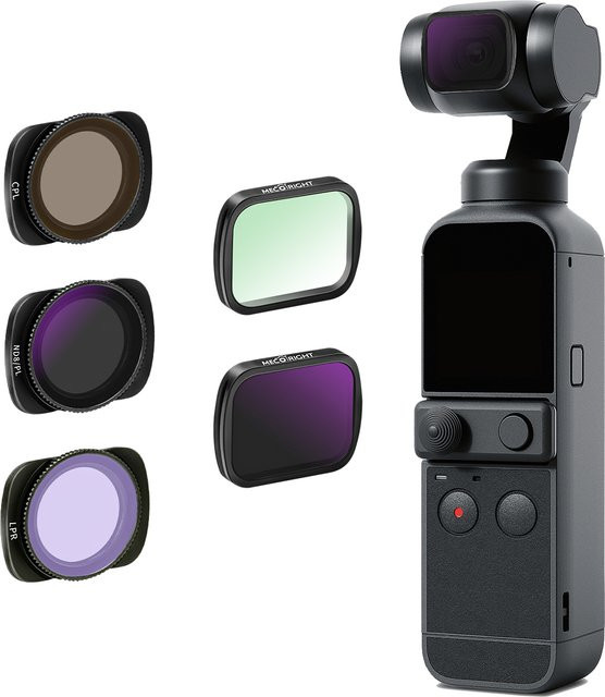 Mecoright Magnetisches Filter Kit für DJI OSMO POCKET 2, UV CPL ND8/64/1000 NDPL Nacht Polarisator Set, Schwarz - Bild 1