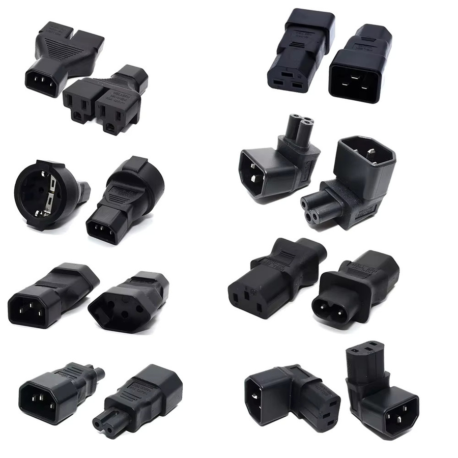 Universal Stromadapter Set für IEC320 C13 C14 C5 C6 C7 C8 C19 C20 C21 Konverter für UPS und PDU in Schwarz - Bild 2
