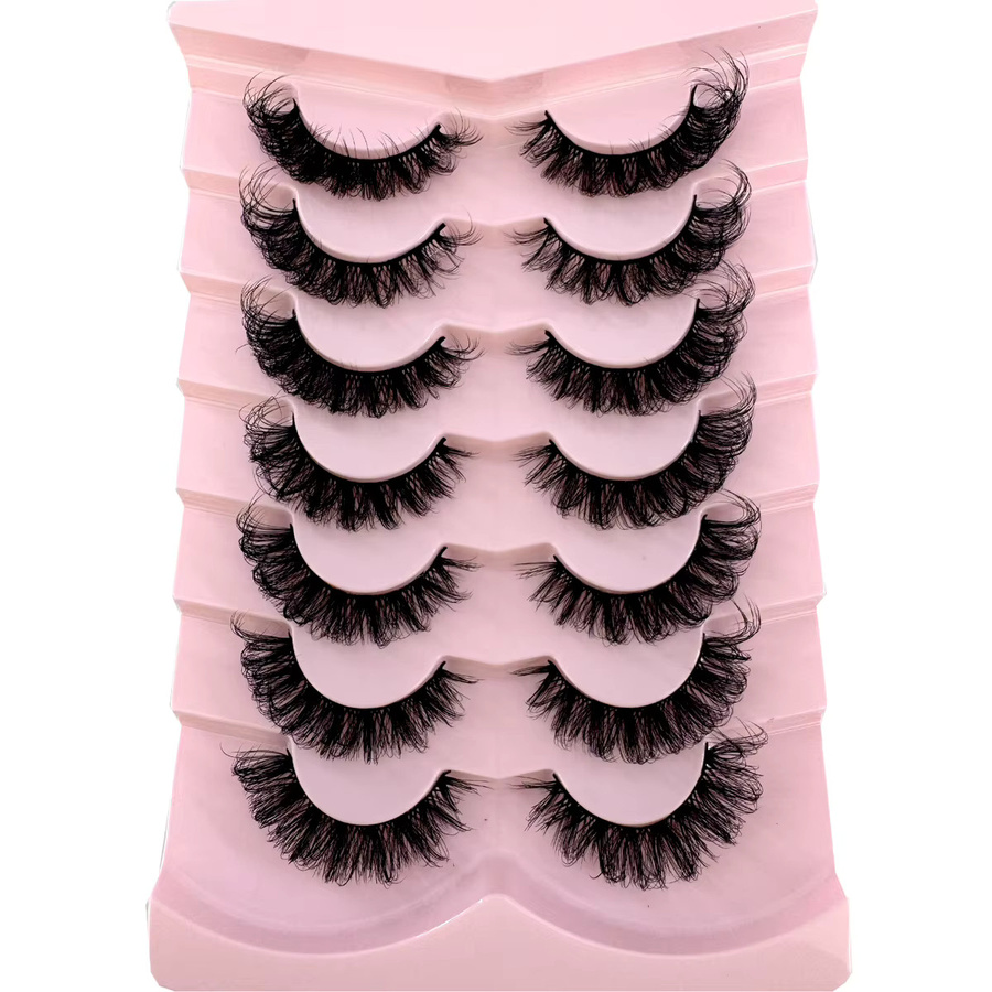 HBZGTLAD Künstliche Wimpern, 7/10 Paar, Schwarz, DD, 3D, Unisex - Bild 2