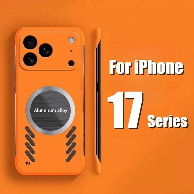 Magnetische Fudusaidman Handyhülle mit Graphen-Wärmeableitung für iPhone 17, 16, 15, 14, 13, 12, 11 Pro Max und weitere Modelle, rahmenlose Abdeckung, in Grün oder Orange - Bild 1