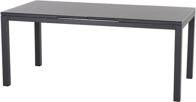Siena Garden Miros Ausziehtisch für Garten und Terrasse aus Aluminium und Glas in Anthrazit Matt mit Keramikpulver-Tischplatte, B/T: 180 bis 240 x 90 cm - Bild 1