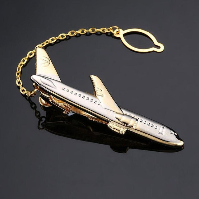 Binchi Outdoor Product Krawattennadel Flugzeugfigur, Kupfer, black, Herren - Bild 1