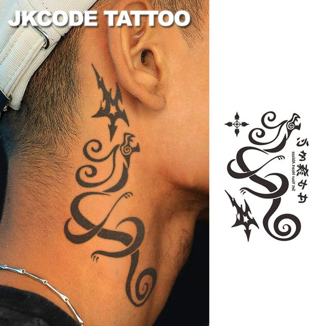JKCODE TATTOO Fliegender Drache Temporärtattoo, Japanischer Stil - Bild 1