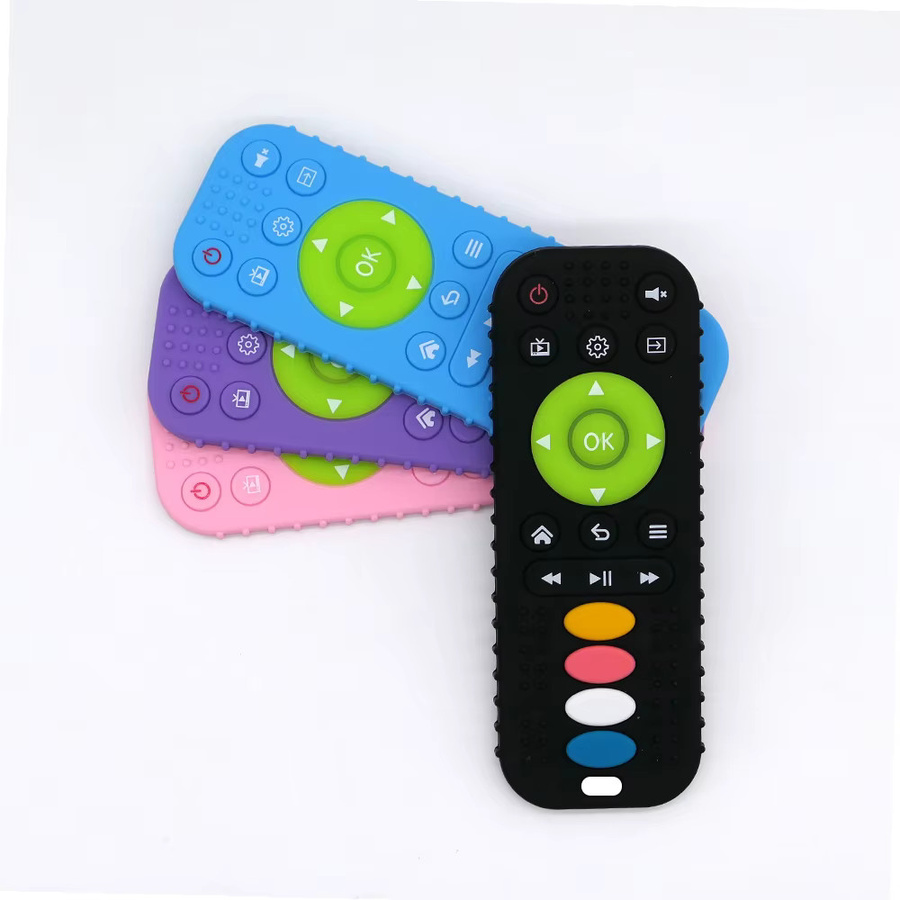Buntes Silikon-Beißspielzeug in Fernbedienungs-Design für Babys, lebensmittelechtes und BPA-freies Zahnen-Spielzeug - Bild 5