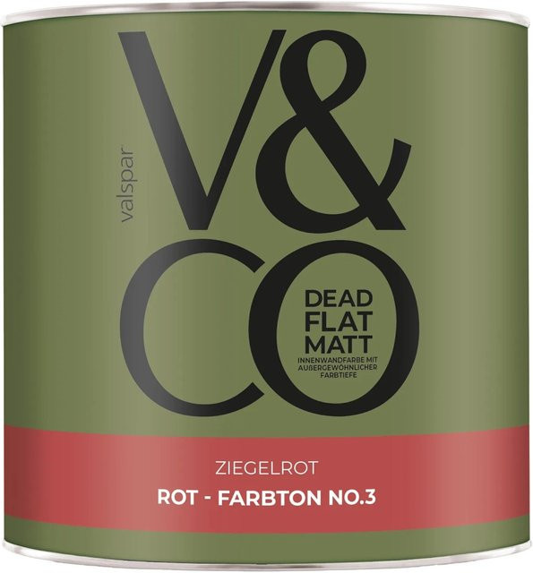 V&CO Premium-Innenfarbe Dead Flat Matt in Ziegelrot, 2,5 l - Bild 1