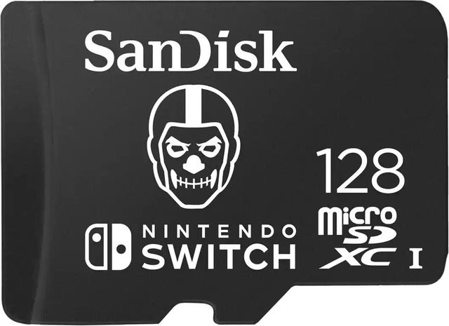 SanDisk microSDXC Extreme Gaming Speicherkarte Fortnite Skull Trooper 128GB UHS-I für Nintendo Switch, Schwarz - Bild 1