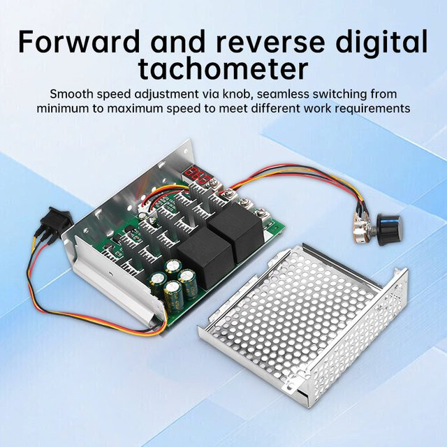 diymore DC Bürstenmotor-Geschwindigkeitsschalter DC10-55V 60A mit Vorwärts- und Rückwärtslauf sowie digitalem Drehzahlmesser-Regler - Bild 1