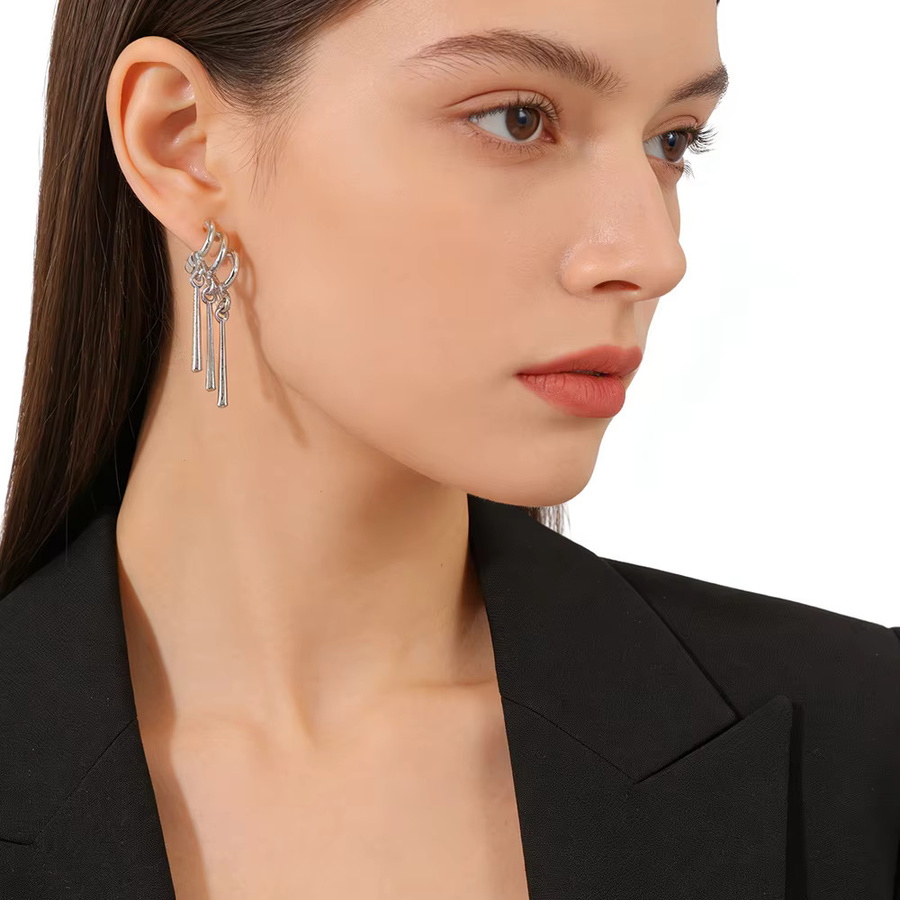 Bandai Ohrringe, Silber, Unisex, Lange Hängeohrringe - Bild 3