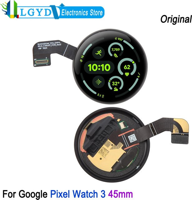 Original LTPO AMOLED LCD-Bildschirm für Google Pixel Watch 3 45mm, 1,4-Zoll-Touchscreen-Ersatzteil in Schwarz - Bild 1