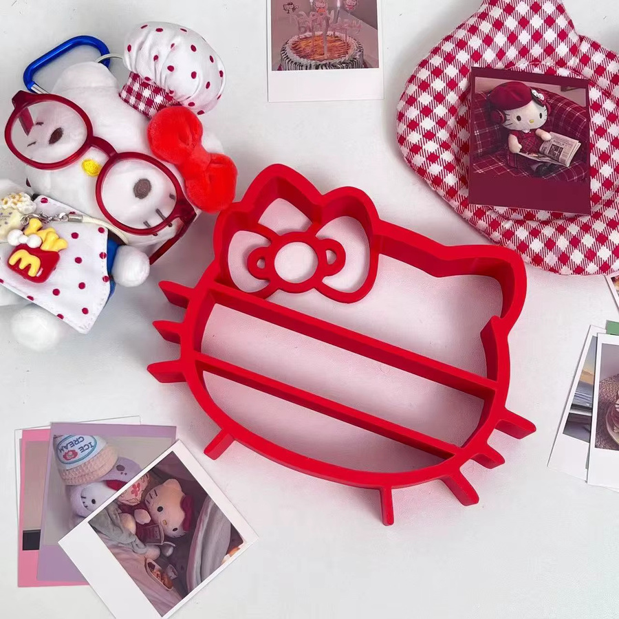 Keeppley Hello Kitty 3D-gedrucktes Aufbewahrungsregal in Pink und Rot als Vitrine und Miniatur-Deko-Geschenk - Bild 2