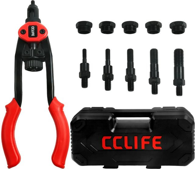CCLIFE Nietmutternzange Set M5 bis M12 in Schwarz mit 150 Nietmuttern - Bild 1