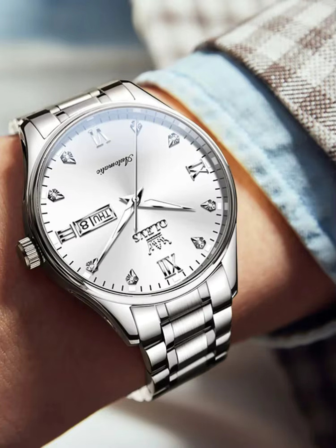 OLEVS Armbanduhr, Automatik, Edelstahl, Bicolor, Herren - Bild 7