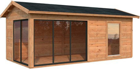 Palmako Gartenhaus Amanda in Hellbraun mit Satteldach und Fußboden aus Fichtenholz, B/T/H: 639 x 340 x 280 cm - Bild 2