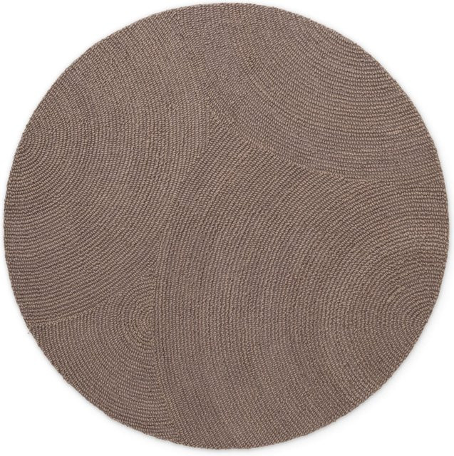 NYVI Teppich Calmio aus 100 % Wolle, geometrisches Design, rund, Farbe: Taupe/Beige, Durchmesser: 120 cm - Bild 1