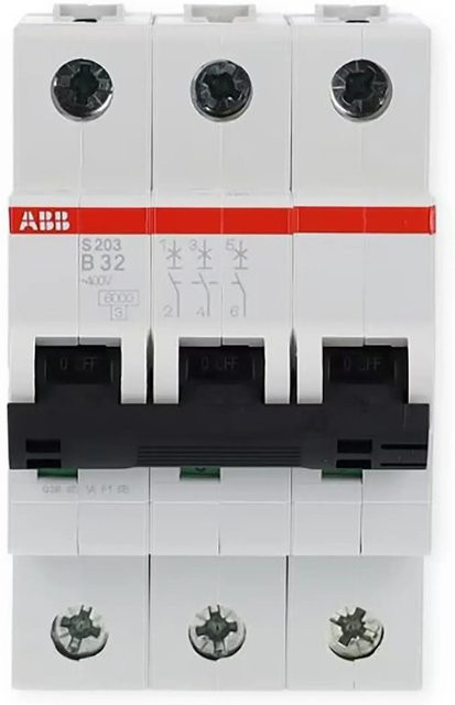 ABB Leitungsschutzschalter MCB 3-polig B 32 A in Weiß - Bild 1