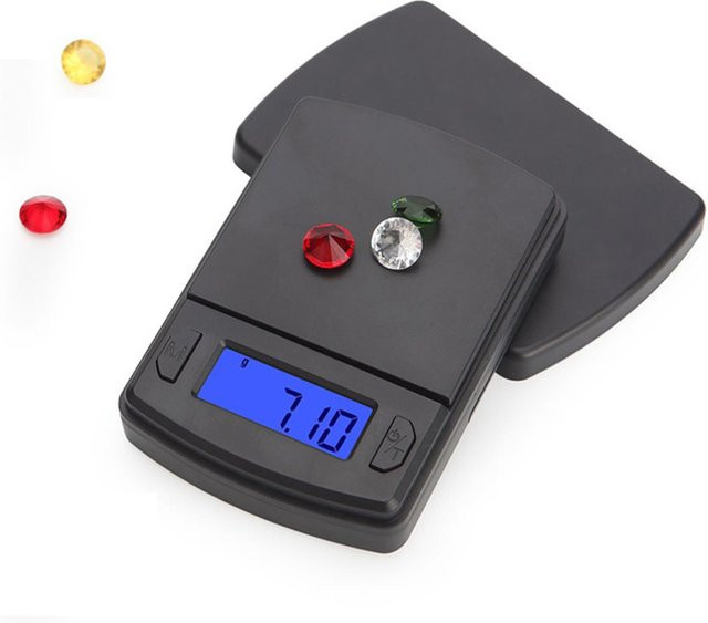 Digitale Küchenwaage von tehaoen in Schwarz mit LCD-Display und hochpräziser Messfunktion für Lebensmittel und Schmuck - Bild 1