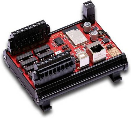 Deditec WEU-RELAIS-8 Ausgangsmodul mit 8 digitalen Ausgängen in Rot via WiFi, Ethernet und USB - Bild 1