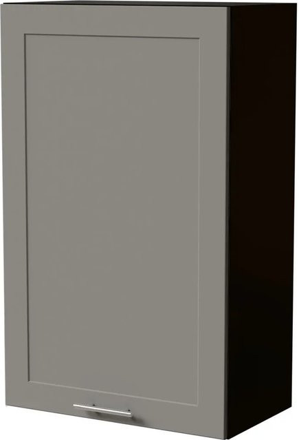 Feldmann-Wohnen Hängeschrank Oslo W4/60/60 Schwarz und Staubgrau Matt mit Soft-Close-Türen, B: 60 cm, T: 32,5 cm, H: 96 cm - Bild 1