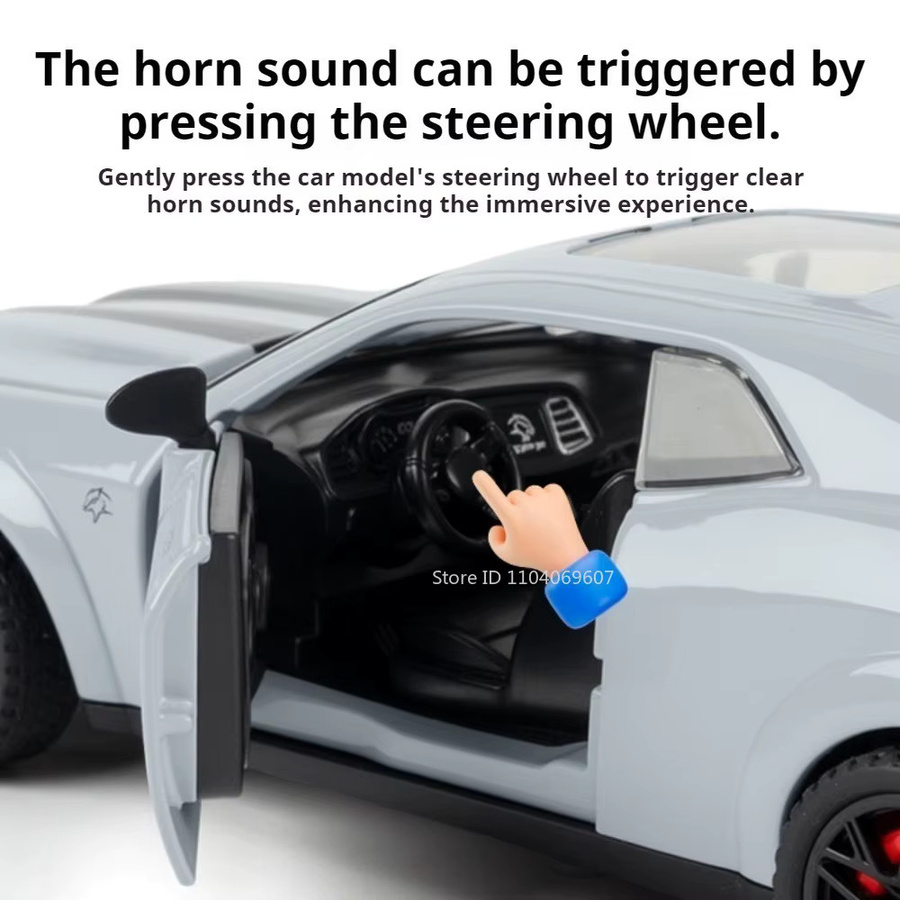 MAKEDA Hellcat Viper Supercar Spielzeugmodell, 1:32, Metall, mit Licht und Sound - Bild 3