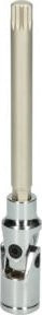 KS Tools Vielzahn-Bit-Stecknuss mit Gelenk für Antriebswellen, 3/8 Zoll, M10, Silber - Bild 1