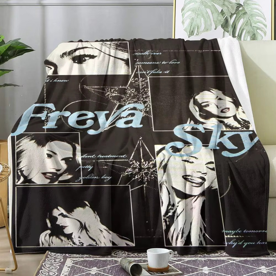 Freya Skye Flanell-Decke in Weiß, leichte und gemütliche Sommerdecke für Sofa, Bett oder Reise - Bild 2