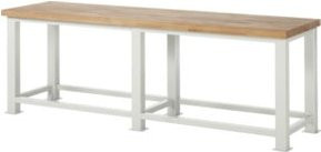Rau Schwerlastwerkbank aus Holz und Stahl in Braun, B/T/H: 250 x 70 x 85 cm - Bild 1