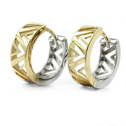 SIGO Creolen Bicolor, 375 Gold, Gelbgold und Weißgold, Unisex - Bild 1
