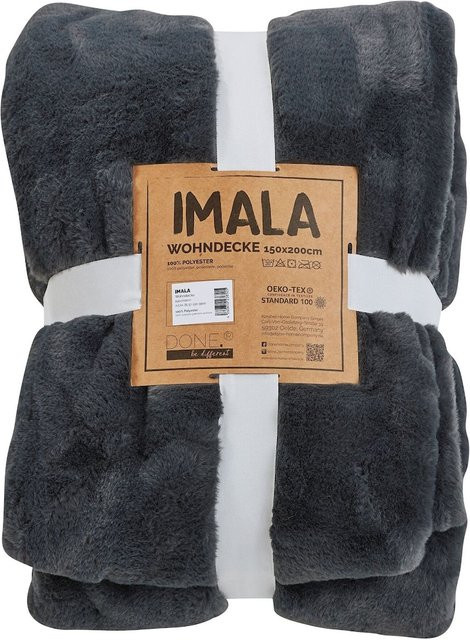 DONE Wohndecke Imala grau aus Polyester, flauschig - Bild 1