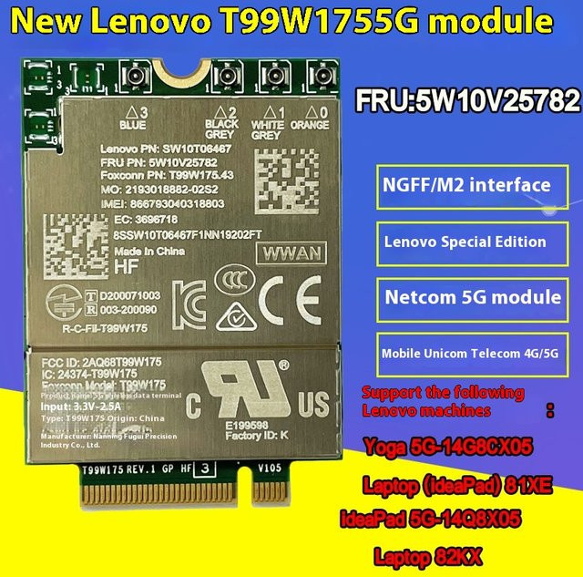 Lenovo Qualcomm X55 5G 4G-Modul T99W175 FRU 5W10V25782 für ThinkPad T14s X1 X13 P1 Laptops - Bild 1