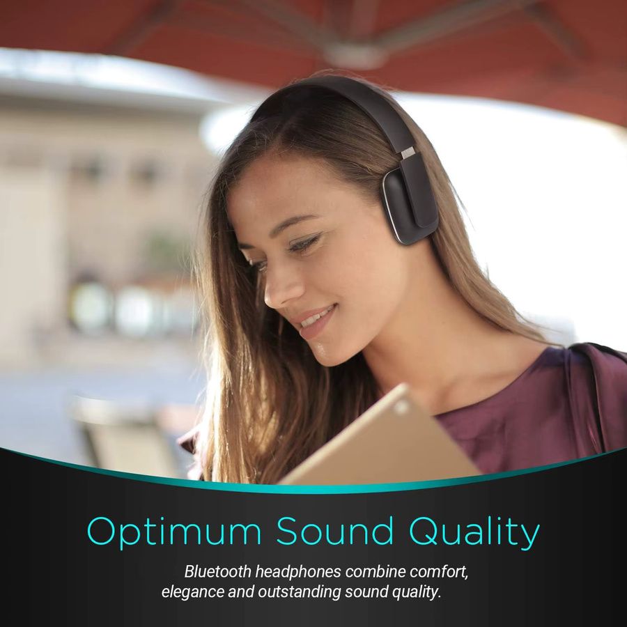 YITHOR On-Ear Bluetooth-Kopfhörer in Schwarz mit Mikrofon und Stereo-Sound - Bild 2