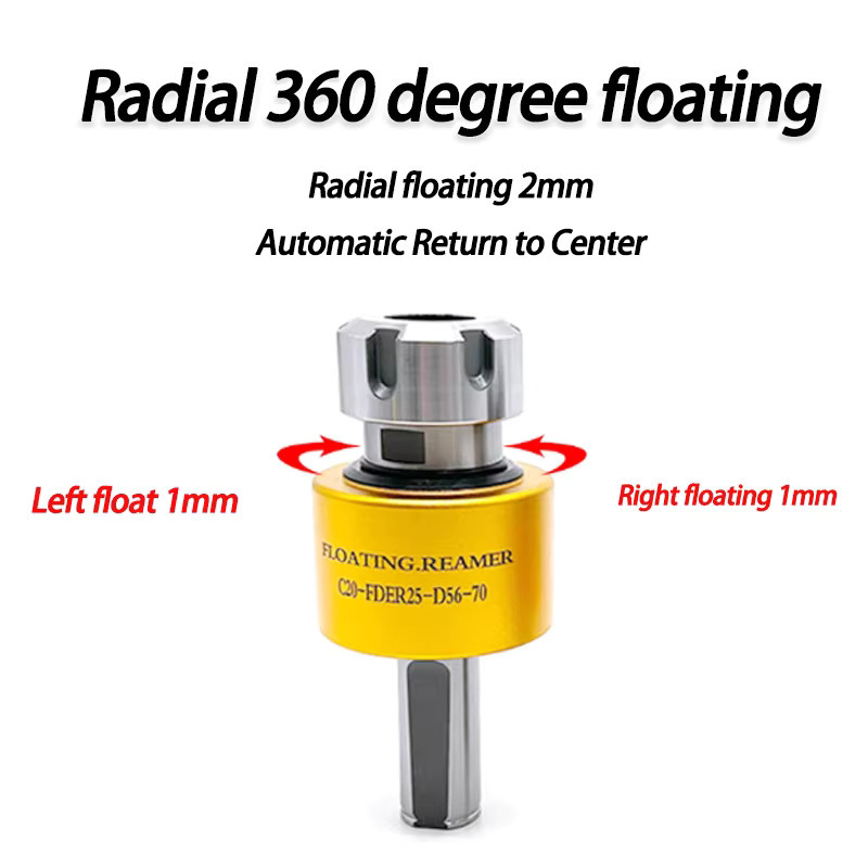 360 Grad radialer schwebender Reibahlen-Werkzeughalter in Silber für MT2 MT3 MT4 C10 C12 C16 C20 C22 C25 C32 BT30 BT40 FDER11 ER16 ER20 ER25 ER32 Spannzangenfutter - Bild 2