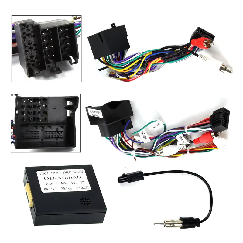 YELLOBERRY Autoradio Blende mit Canbus Decoder Box für Audi A4 B6 S4 RS4 in Schwarz - Bild 5