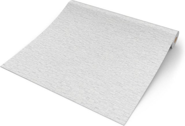 Erismann Vliestapete Forest Dreams Stoneweave in Weiß und Grau, geometrisches Geflecht-Design, B: 53 cm, L: 1005 cm - Bild 1