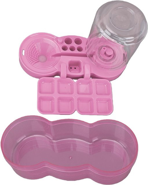 Koogeelife Pinselreiniger mit großem Wassertank für Acryl- und Aquarellfarben in Pink - Bild 1