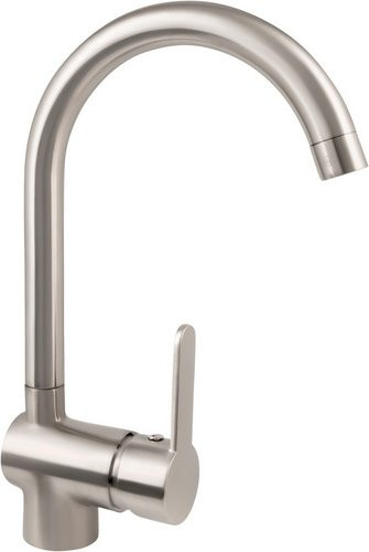 WELLWATER Einhebelmischer in Edelstahl-Optik mit 360 Grad schwenkbarem Auslauf, silberfarben - Bild 1