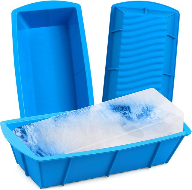 Wiederverwendbare Silikon Eiswürfelform für große Eiswürfel in Blau - Bild 1
