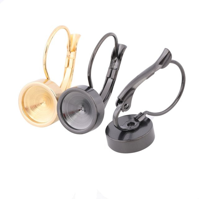 onwear Ohrring Basis Rohlinge, Edelstahl, vergoldet, 8mm - Bild 1