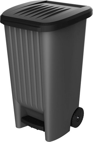 EDA Abfalleimer mit Pedal und Soft-Close Funktion aus Kunststoff, 90 l, schwarz - Bild 1
