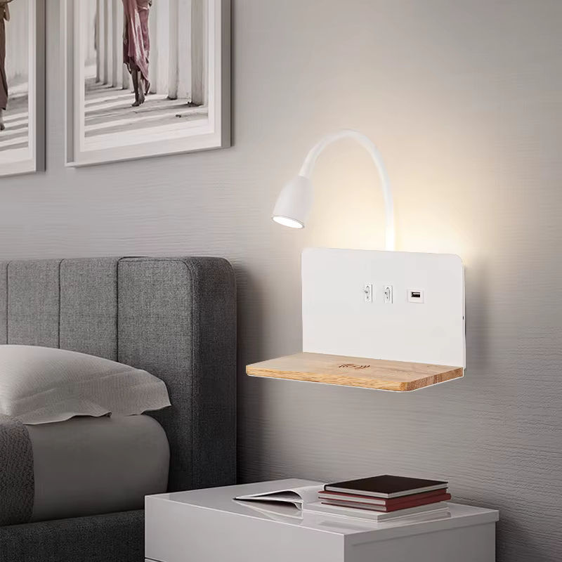 YooE Minimalistische Wandlampe in Weiß für Schlafzimmer, Wohnzimmer und Arbeitszimmer - Bild 3