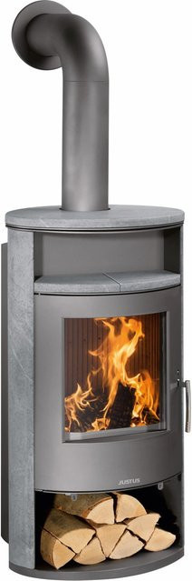 Justus Kaminofen Island Aqua mit Speckstein-Verkleidung in Gussgrau 10 kW - Bild 1