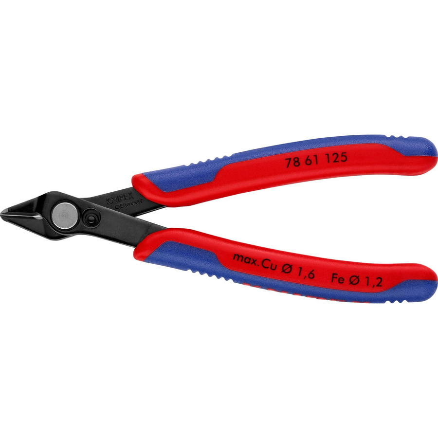 Knipex Electronic Super Knips Seitenschneider aus Stahl in Schwarz-Mehrfarbig mit Mehrkomponenten-Griff, Länge: 125 mm - Bild 2