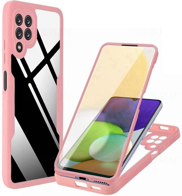 Stoßfeste 360 Grad Schutzhülle mit Vorder- und Rückseite Abdeckung für Samsung Galaxy A-Serie in Pink - Bild 1
